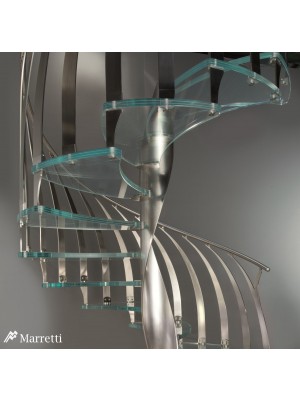 Piuma by Marretti - scara elicoidala cu trepte din sticla